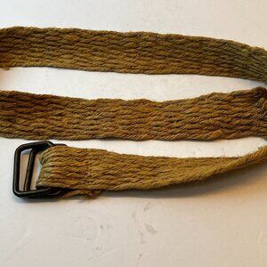 Woven Jute D Ring Belt Unisex Tan Beige Boho Hippie Festival USA 2" x‎ 41"